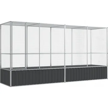 Voliera pro ptáky a malé zvířata, Ocel, stříbrno-antracitová