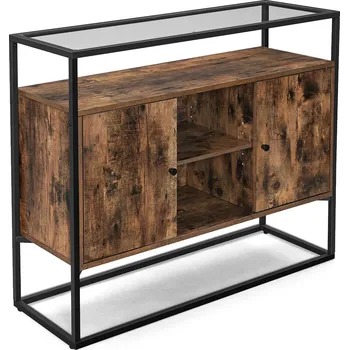 Komoda VASAGLE Příborník, 100x35x80.5cm, černý Úložná skříň