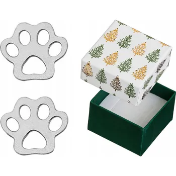 Náušnice Stříbrné Náušnice Psí Tlapky Malé Dámské Puzetky Otisk Tlapky Stříbro Stříbro