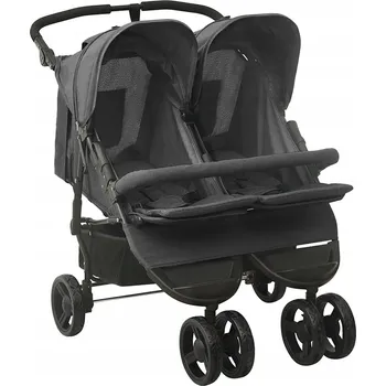 Kočárek Sportovní kočárek pro dvojčata, antracitový, ocelový