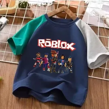 Dívčí tričko Dětské bavlněné tričko s motivem Roblox Barva: modrá 2, Velikost: 130