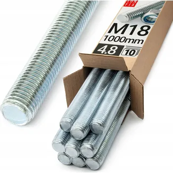 Závitová tyč Závitová tyč M18, šroubová tyč 1m, pozinkovaná, třída 4.8 DIN 976 10 Ks.