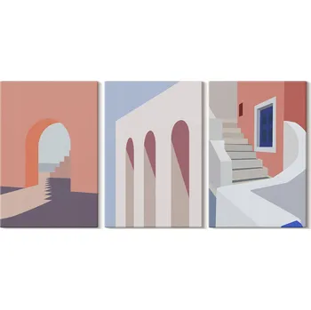 Obraz Sada obrazů do kanceláře - Ilustrace architektury, minimalismus 3x 20x30 cm