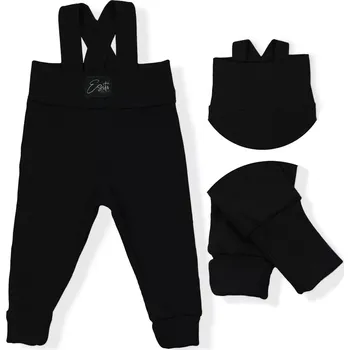 ESITO | Rostoucí žebrované kalhoty s laclem Color Black - černá / 56 - 62