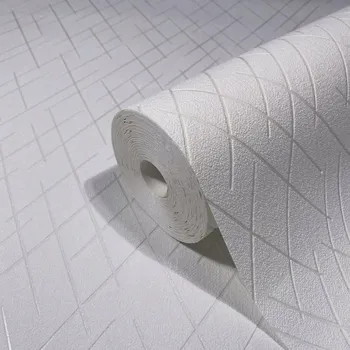 Tapeta Světle šedá vinylová tapeta s moderním geometrickým motivem