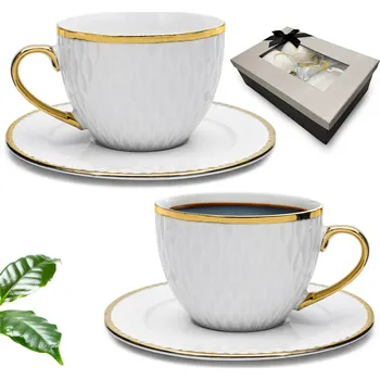 Sada šálků na kávu a čaj 280ml Bella Fiore 2+2 porcelánová dárek