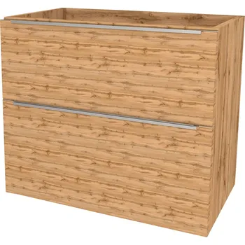 Koupelnový nábytek Mereo Mailo, koupelnová skříňka 81 cm, chrom madlo, Multidecor, Dub Wotan CN591SDWOT