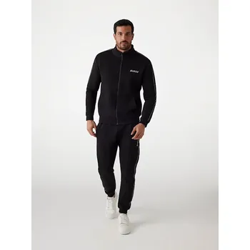 Pánská móda Guess Jeans Pánské Pánská černá mikina s postranním logem Guess jeans Černá L (2808736)