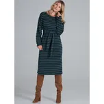 FIGL M848 midi šaty pruhovanané zelené