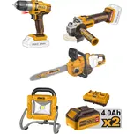 Ingco sada AKU strojů pro kutila vč. baterií a nabíječky 5223334444