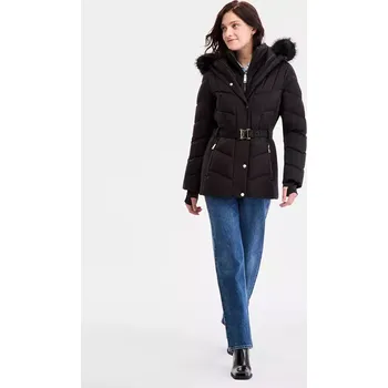 Michael Kors dámská, krátká zimní bunda s páskem a kapucí černá XS