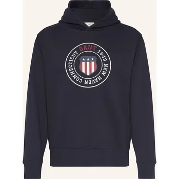 Pánské oblečení Gant Pánská Mikina S Kapucí, tmavě modrá, S