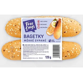 Trvanlivě pečivo FREE DAYS Bezlepkové bagetky sypané 2 kusy