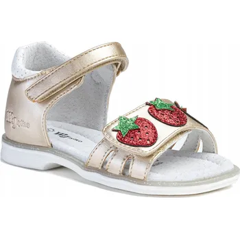 Dívčí obuv Wojtyłko dětské sandály eko kůže zlaté, velikost 28