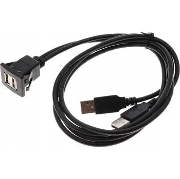 Napájecí kabel Prodlužovací kabel panelu palubní desky do auta s duálním USB 2.0