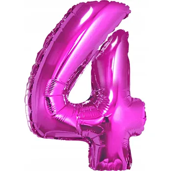 Balónek Foliový balónek číslice 4 růžová metalíza 92 cm 1 Ks