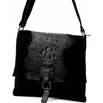 Kabelka Vera Pelle kabelka kožená kabelka přes rameno z pravé kůže černá