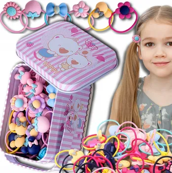 Sada gumiček do vlasů froté, vícebarevné, 40 ks