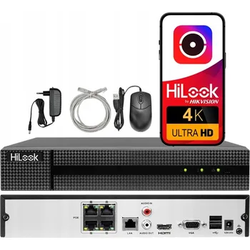 IP kamera IP rekordér HiLook pro 4 kamery POE 4K 8MP NVR-4CH-5MP/4P
