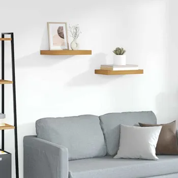 police Nástěnná polička 2 pcs Hnědá 40 x 23,5 x 4 cm kompozitní dřevo