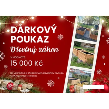 Dárkový potravinový koš Vánoční dárkový poukaz - dřevěné záhony v hodnotě 15 000 Kč