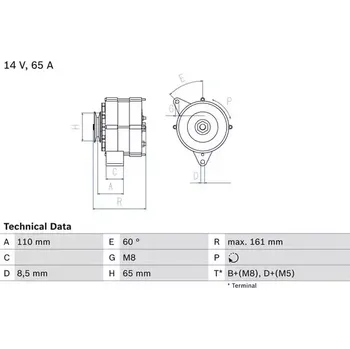 Alternátor BOSCH Alternátor BO 0986034230