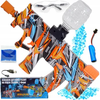 Dětská zbraň AUTOMATICKÁ PISTOLE NA GELOVÉ KULIČKY VODNÍ PUŠKA VELKÁ SADA AKUMULÁTOR
