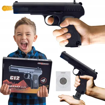 Dětská zbraň REPLIKA PISTOLET NA KULKI BB 6 mm PUŠKA ASG SET 14+