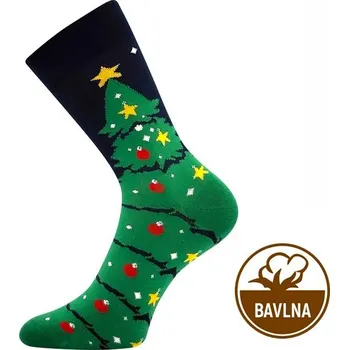Pánské ponožky LONKA Ponožky slabé vánoční DAMER obrázkové se STROMKEM Velikosti ponožek: 43-46