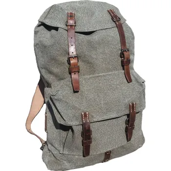 turistický batoh ArmyČastolovice.cz Batoh ŠVÝCARSKÝ s koženými popruhy použitý + Dárek v hodnotě 50 Kč