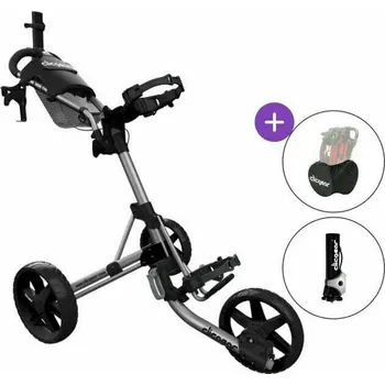 Golfový vozík Clicgear Model 4.0 Deluxe SET Matt Silver Manuální golfové vozíky