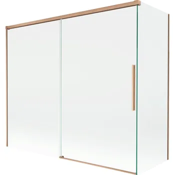 Vanová zástěna Mexen Rox 2-křídlá posuvná vanová zástěna 180 + 90 x 150 cm, průhledná, kartáčovaná měď - 8C9-180-090-65-00