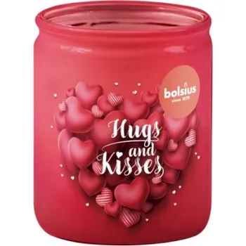 Svíčka Bolsius Sklo Červené srdce s nápisem, Mango, vonná svíčka 68x80mm ( )