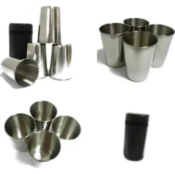 ČÍNA Sada hrnků (panák, štamprle) 4 kusy nerez 150ml s pouzdrem Barva: maskovací pouzdro