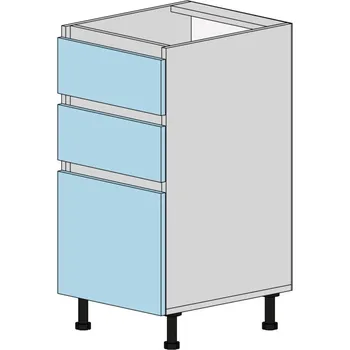 Kuchyňská skříňka Slevadoma Spodní skříňka NS-40-3NA Barva dvířek: antracit, Barva korpusu: antracit