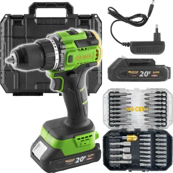 Aku vrtací šroubovák Procraft PA18LiH se sadou bitů BS-37