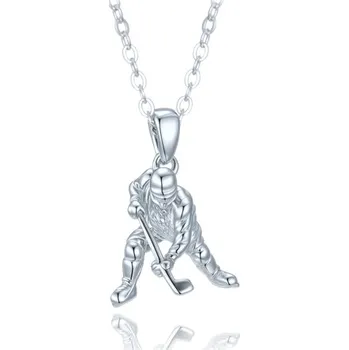 Módní doplněk Stříbrný náhrdelník hokejista 42-45 cm JMAD0063SN42