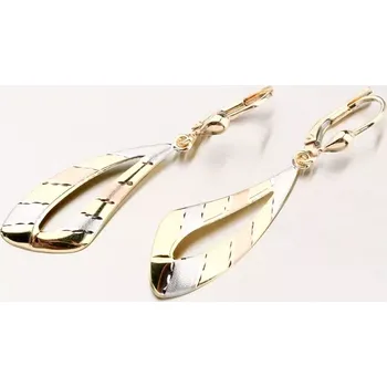 Náušnice Dámské visací náušnice žluté zlato 585 42-3888