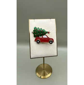 Brož Kovová brož "Vánoční auto se stromkem"