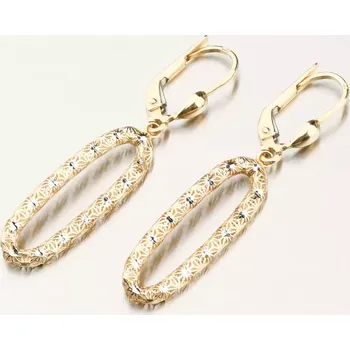 Náušnice Dámské visací náušnice žluté zlato 585 12R-752