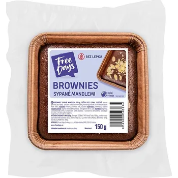 Trvanlivě pečivo FREE DAYS Bezlepkové brownies sypaný mandlemi 150 g