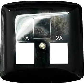 Elektrická zásuvka Kryt dvojnásobné zásuvky telefonní ABB Tango 5013A-A119N - černá (5013A-A119 N)