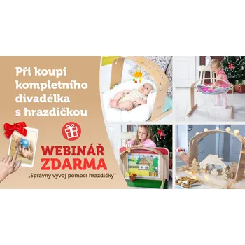 Hračka pro nejmenší Eva Kiedroňová Kompletní sada hrazdička a divadélko + Získáte webinář - Správný vývoj pomocí hrazdičky + Overball