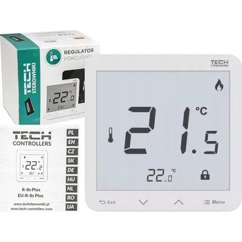 Termostat Tech R-8S plus bezdrátový regulátor pokojové teploty, bílý
