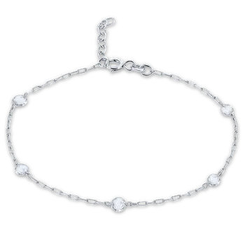 Náramek MINET Elegantní náramek z bílého zlata kulička Au 585/1000