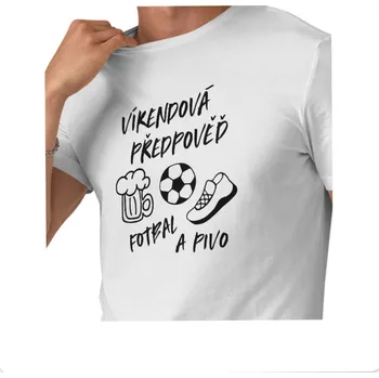 Pánské tričko Pánské triko bílé - Víkendová předpověď L