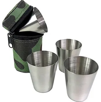 ČÍNA Sada hrnků (panák,štamprle) 4 kusy nerez 60ml s maskovaným pouzdrem Varianta: maskovací obal digital woodland