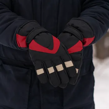 Rukavice BAZAR - Zimní rukavice - Černo červené Velikost: XL/2XL