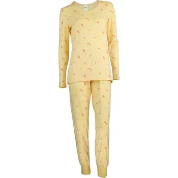 Pánské pyžamo Pleas Dámské pyžamo dlouhé světle žlutá S (183739-607-038)