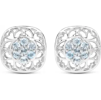 Náušnice STŘÍBRNÉ NÁUŠNICE S PŘÍRODNÍM MODRÝM TOPAZEM